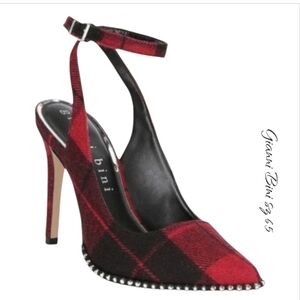 New Gianni Bini Plaid Heel Shoe sz 6.5
